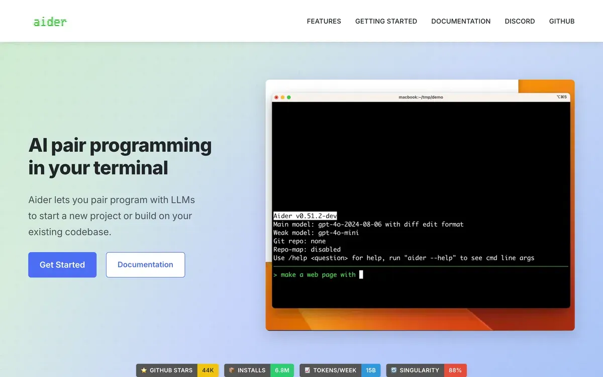 Aider product page