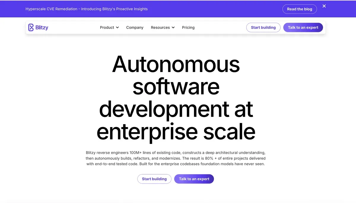 Blitzy product page