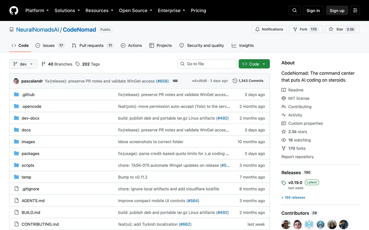 CodeNomad product page