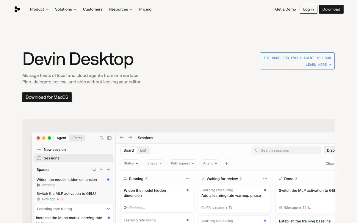 Devin Desktop product page