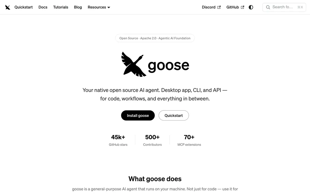 Goose product page