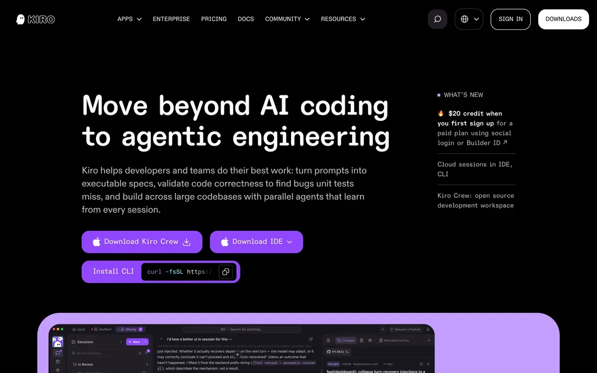 Kiro product page