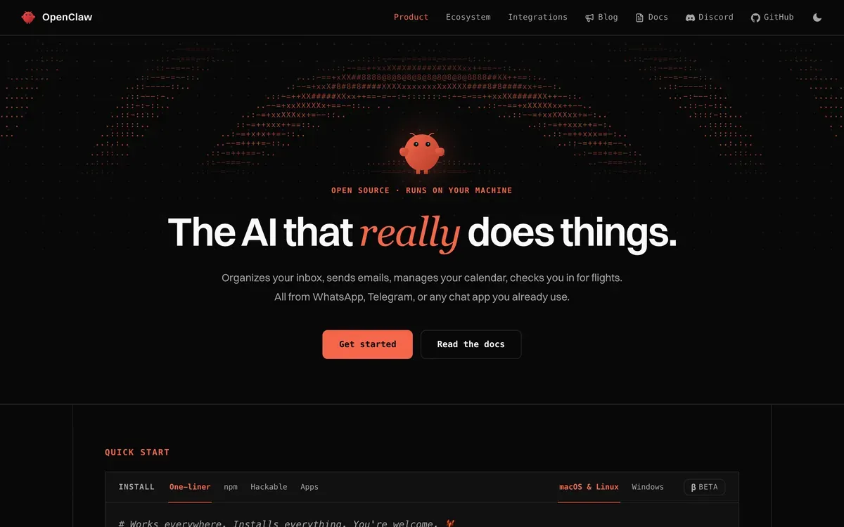 OpenClaw product page