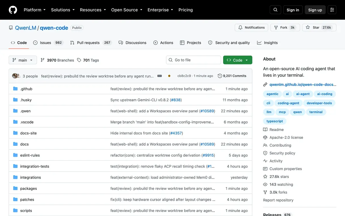 Qwen Code product page