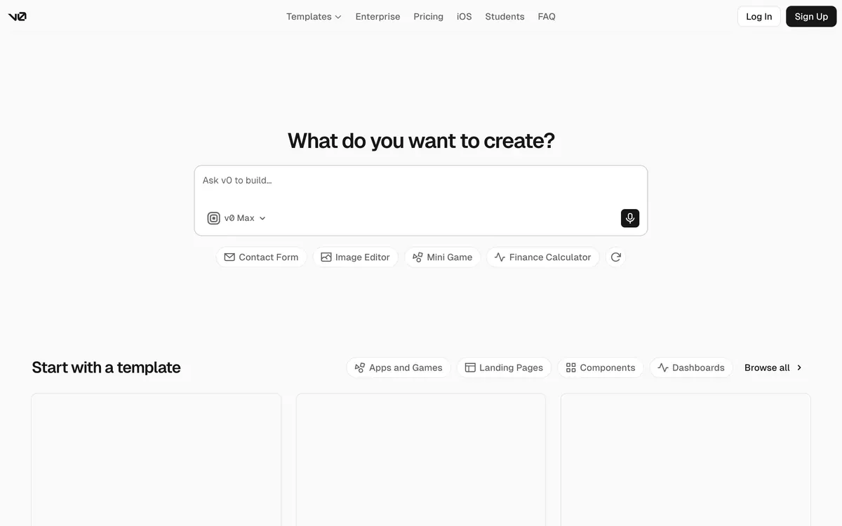 v0 product page